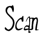 The image is of the word Scan stylized in a cursive script.