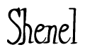 The image is of the word Shenel stylized in a cursive script.