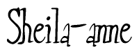 The image contains the word 'Sheila-anne' written in a cursive, stylized font.