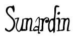The image contains the word 'Sunardin' written in a cursive, stylized font.