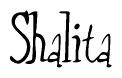 The image contains the word 'Shalita' written in a cursive, stylized font.