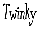 The image is a stylized text or script that reads 'Twinky' in a cursive or calligraphic font.