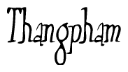 The image is of the word Thangpham stylized in a cursive script.