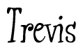   The image is of the word Trevis stylized in a cursive script. 