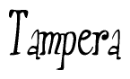 The image contains the word 'Tampera' written in a cursive, stylized font.