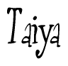 The image contains the word 'Taiya' written in a cursive, stylized font.