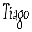 The image is of the word Tiago stylized in a cursive script.
