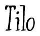 The image is a stylized text or script that reads 'Tilo' in a cursive or calligraphic font.