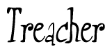 The image contains the word 'Treacher' written in a cursive, stylized font.