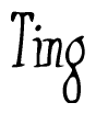 The image is of the word Ting stylized in a cursive script.