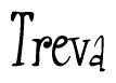 The image contains the word 'Treva' written in a cursive, stylized font.