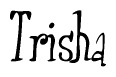 The image is of the word Trisha stylized in a cursive script.