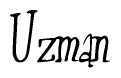 The image contains the word 'Uzman' written in a cursive, stylized font.