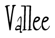 The image is of the word Vallee stylized in a cursive script.
