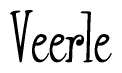 The image is of the word Veerle stylized in a cursive script.
