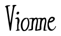 The image contains the word 'Vionne' written in a cursive, stylized font.