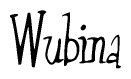 The image is of the word Wubina stylized in a cursive script.