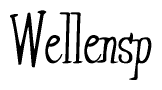 The image is of the word Wellensp stylized in a cursive script.