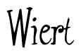 The image contains the word 'Wiert' written in a cursive, stylized font.