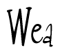 The image contains the word 'Wea' written in a cursive, stylized font.