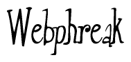 The image contains the word 'Webphreak' written in a cursive, stylized font.