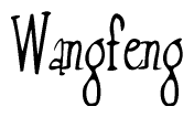 The image is a stylized text or script that reads 'Wangfeng' in a cursive or calligraphic font.