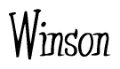 The image is of the word Winson stylized in a cursive script.