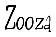The image is of the word Zooza stylized in a cursive script.