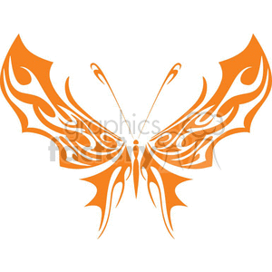The image is a stylized representation of a symmetrical butterfly with tribal tattoo designs. The butterfly appears to have intricate patterns on its wings, which are typical of tribal art or tattoo designs. The image is likely intended for use as a vinyl decal or as inspiration for a tattoo, given its clean lines and vinyl-ready quality.
