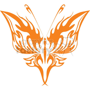 Symmetrical orange tatoo butterfly