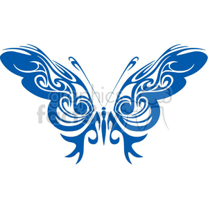 Blue and white butterfly artistc wings