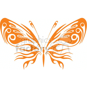 Abstract orange butterfly tattoo