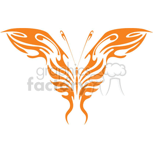 This image features an artistic, symmetrical design of a tribal butterfly. The design is stylized with flowing lines and curves giving it a tattoo-like appearance that is vinyl-ready for various applications.