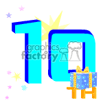   The clipart image features the number 10 in a large, bold font with a stylized appearance, accompanied by stars and a spark to give it a celebratory feel. In the foreground, there