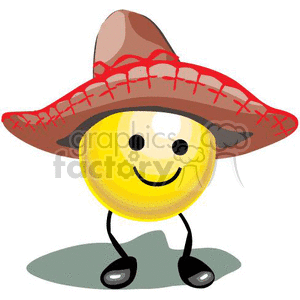 happy smiley face wearing a sombrero
