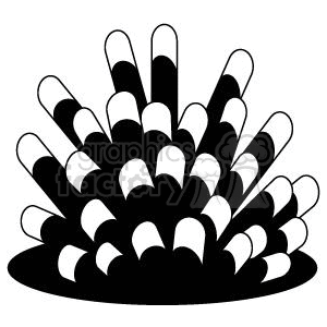 A black and white vinyl-ready clipart image of a stylized coral reef.