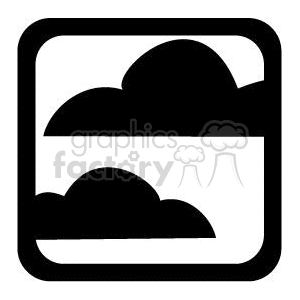 Black and white cloudy icon