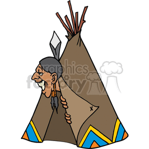 Native American Man in Tipi