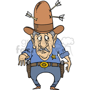 Funny Cowboy Sheriff with Arrows in Hat