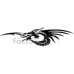 Tribal Dragon Vector Design for Vinyl Cutting and Tattoo Art