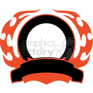 Blank Badge with Fiery Design and Banner