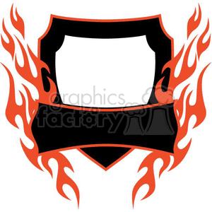 Flaming Shield Blank Banner