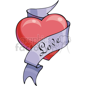 Royalty-Free Heart with a purple ribbon wrapped around it 145988 vector