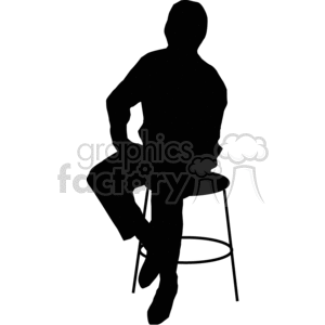 person sitting on a stool