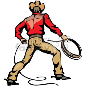 Cowboy Roping Illustration - Wild West Theme