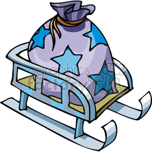 Sleigh holding a Sack with Stars