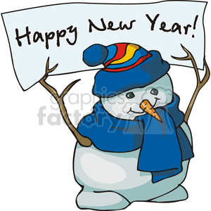 Happy New Year Snowman