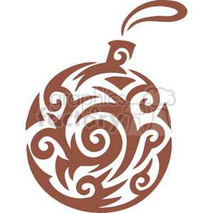 Stylized Christmas ornament clipart with swirling patterns, suitable for holiday decorations and vinyl cutting.