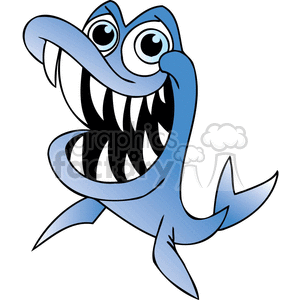 Royalty-Free Blue Shark Smiling Showing his pointy teeth 377460 vector