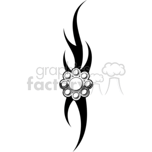studded flower design tattoo